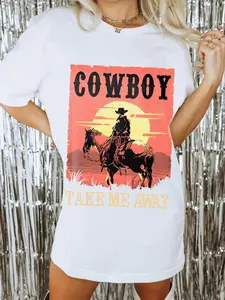 Cowboy Take Me Away Inspired T-Shirt – Western Vintage Graphic Tee, Country Music Cowgirl Shirt