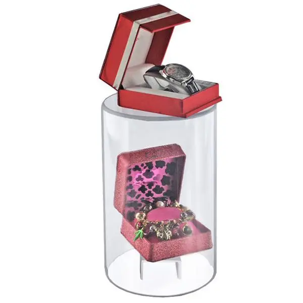 Azar Displays Clear Acrylic Cylinder Display, Plastic Round Container and Riser, 6"W x 10"H