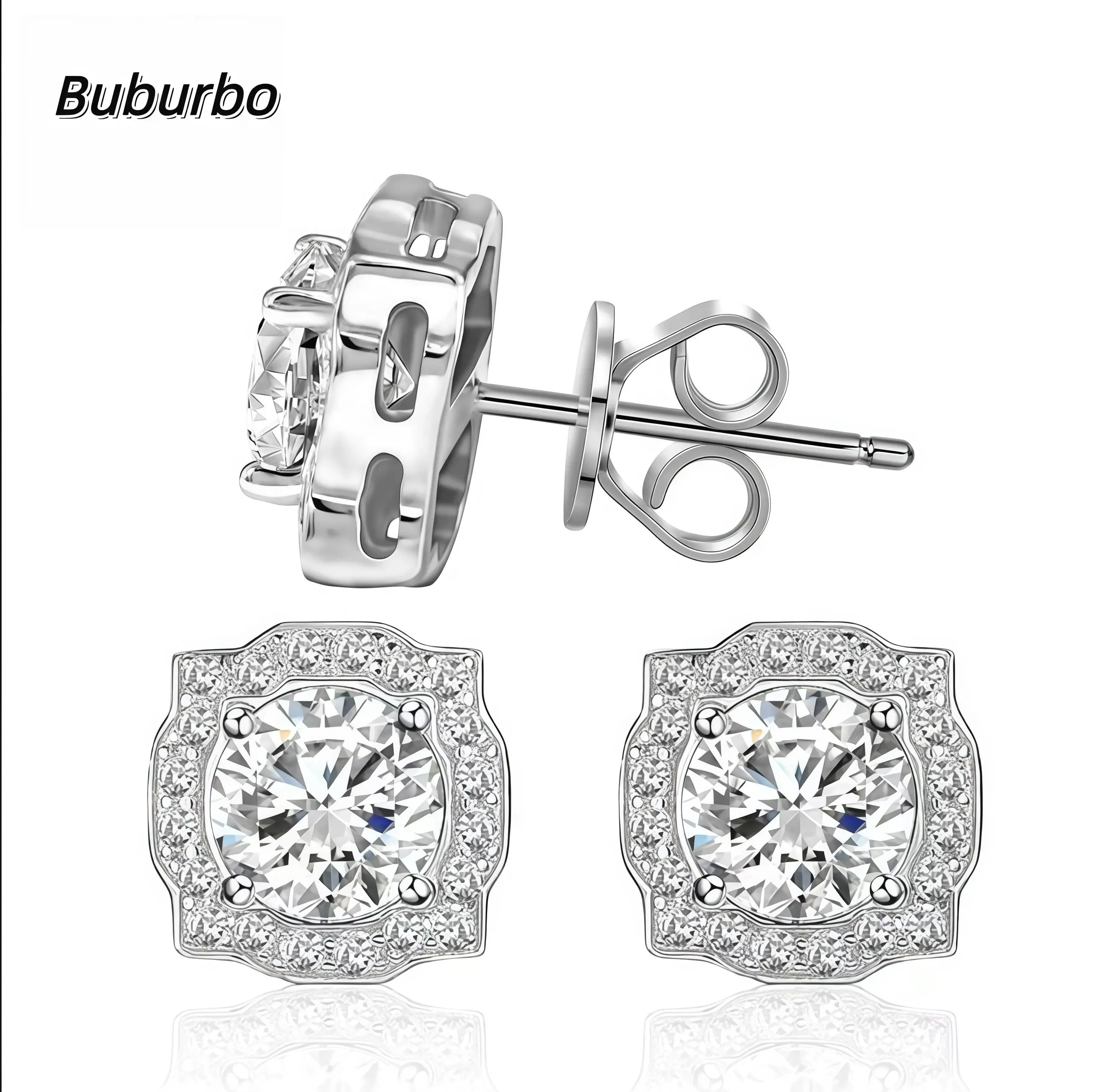 【Must be】Luxury Moissanite Stud Earrings, S925 Sterling Silver Round VVS Synthetic Diamond Earrings, Perfect Birthday Mother's Day Christmas Gift for Men Women, Ideal for Wedding & Daily Wear