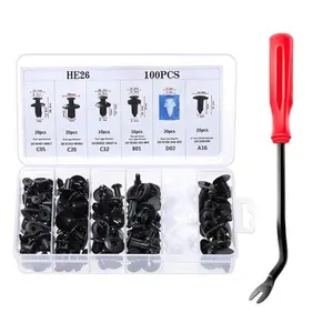 100pcs Universal Expansion Screw Clips Set for Automobiles Mudguard Leaf Plates Door Panel Clips C05 C20 C32 B01 D02 A16 Car Accessories