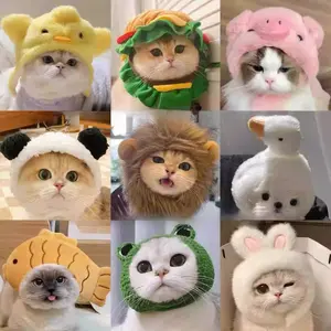 Lion Mane Wig for Cat Costume Pet Adjustable Washable Comfortable Cute Funny Cat Dog Headdress, Bunny Rabbit Hat with Ears, Fancy Lion Hair Cat Clothes Dress for Halloween Christmas Easter Festival Party Activity