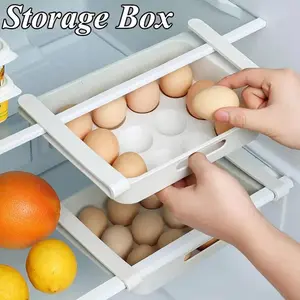 Refrigerator Drawer Organizer, 1 Count Space Saving Egg & Fruit Storage Box, Durable Kitchen Storage Box, Home Organizer