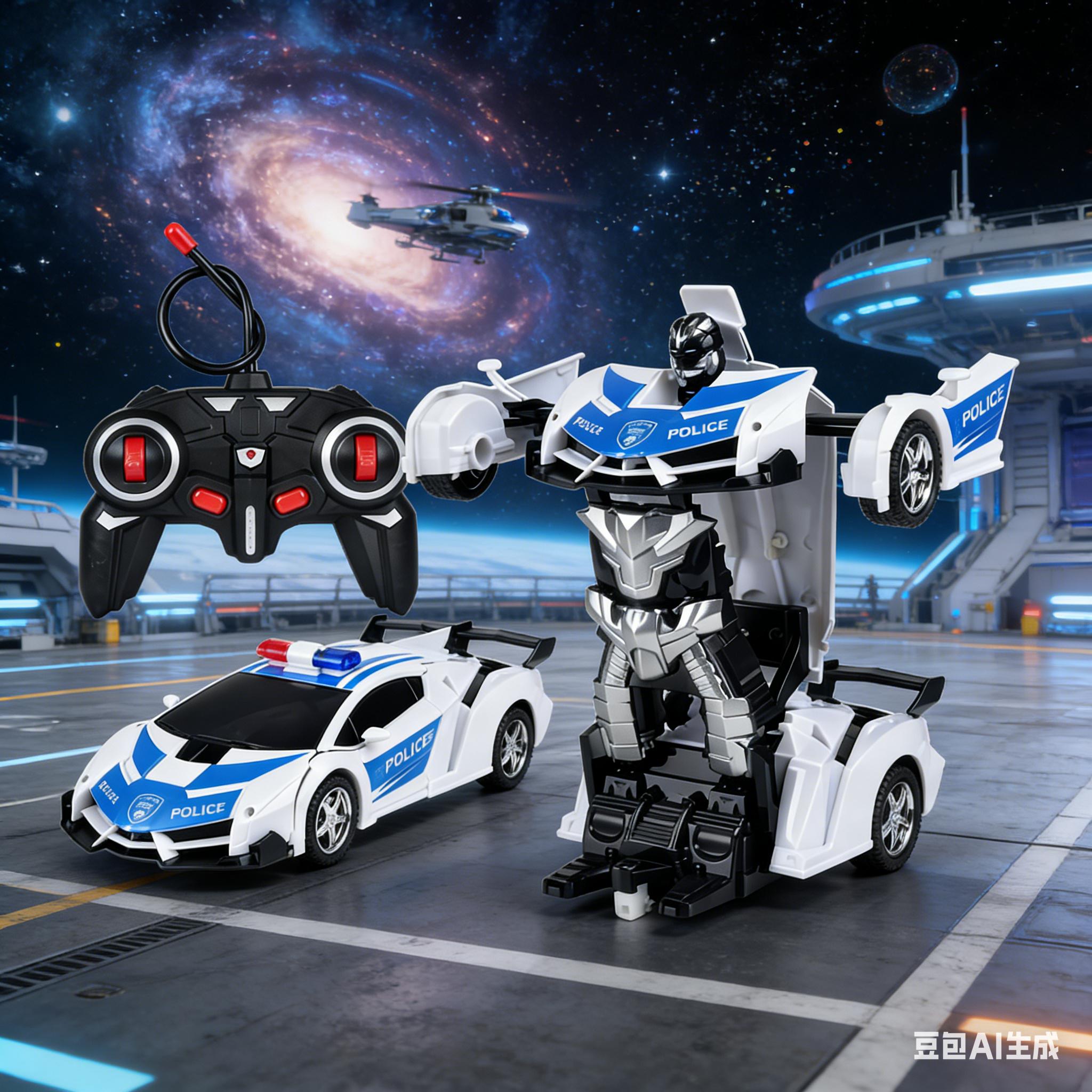 Transforming Remote Control Police Car Robot - 2 Modes RC Toy with Smooth Deformation，Action-Packed Toy for Endless Adventure