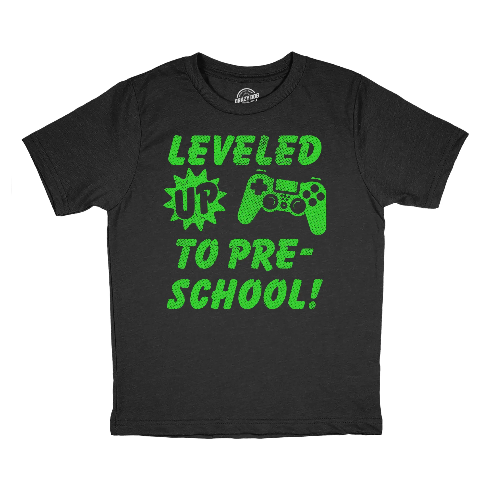 Youth Funny T Shirts Leveled Up to Pre School Sarcastic Video Game Graphic Novelty Graduation Tee for Kids Funny T Shirts Funny Gamer Short Sleeve Novelty Tees for Kids Black -