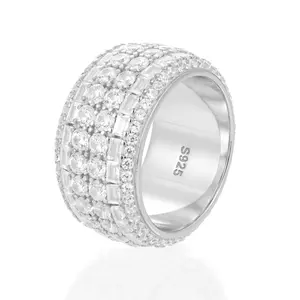 【#R362 】UCCIYO 18K Gold-Plated Ring with Lab-Grown Moissanite S925 Sterling Silver Moissanite Ring for Women Men Hip Hop Jewelry Gift