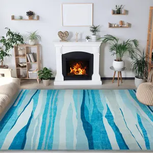 Ombre Watercolor Area Rugs, Modern Abstract Art Soft Washable Carpet,Milk Velvet Print Carpet,Upholstery Rug with Non-Slip Backing for Kids Boys Girls Bedroom Living Room Dining Room Study,4ftx6ft,5ftx8ft,6ftx9ft