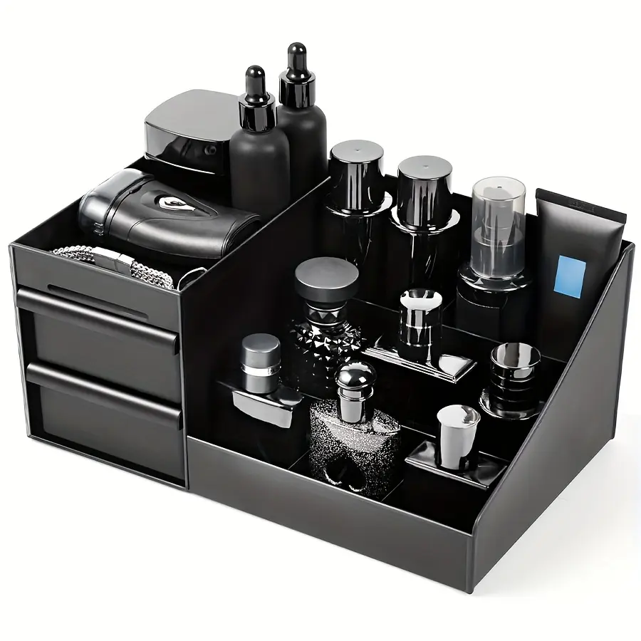 Perfume Organizer Box with Drawers, Makeup Desk Storage, Cosmetic Organizer, Makeup Tool Organizer, Bathroom Organization, Skincare and Grooming Products Holder