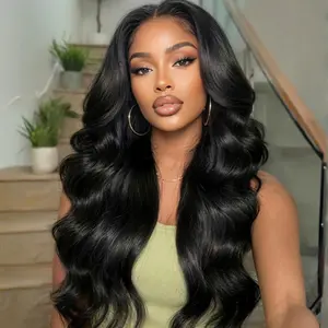 【Limited Stock】Sunber Affordable Body Wave 13x4 Lace Frontal Wigs Human Hair Pre Cut Pre Bleached Pre Plucked Lace Frontal Wigs With Drawstring  Fit All Head Sizes Beginner Frienly summerwins