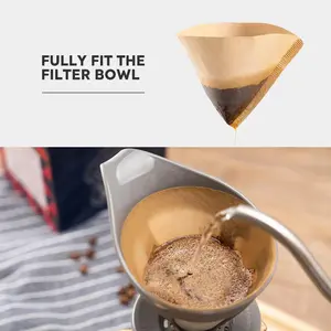 Reusable Single-Cup Pour Over Coffee Brewer Coffee Dripper for 2-4 Cups with V 60 Disposible Paper Filter