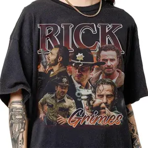 Retro 90s Vintage Rick Grimes Bootleg T-Shirt, Rick Grimes Graphic Retro Tee