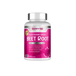 SWIYIE Beet Root Vegan Quick Release Capsules with Black Pepper Extract 120 Count High Fiber Dietary Supplement for Enhanced Absorption & Optimal Health