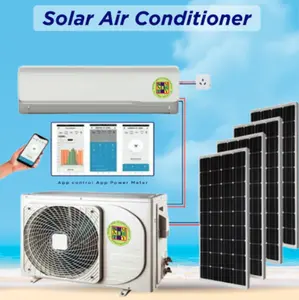 SM-650 Solar powered ACDC 12000 BTU Mini Split Air Conditioner Heating+Cooling 19 SEER with Heat Pump, 115V or 240VAC back up. WiFi Enabled AC, 24-Hour Timer, and Eco Mode for Up to 500 Sq. Ft