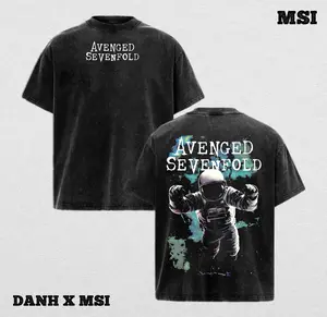 Retro Vintage Limited Edition Avenged sevenfold - astronaut Heavy Metal Shirt, Unisex Oversize Rock Band Washed Heavyweight Cotton T-shirt Clothes Top