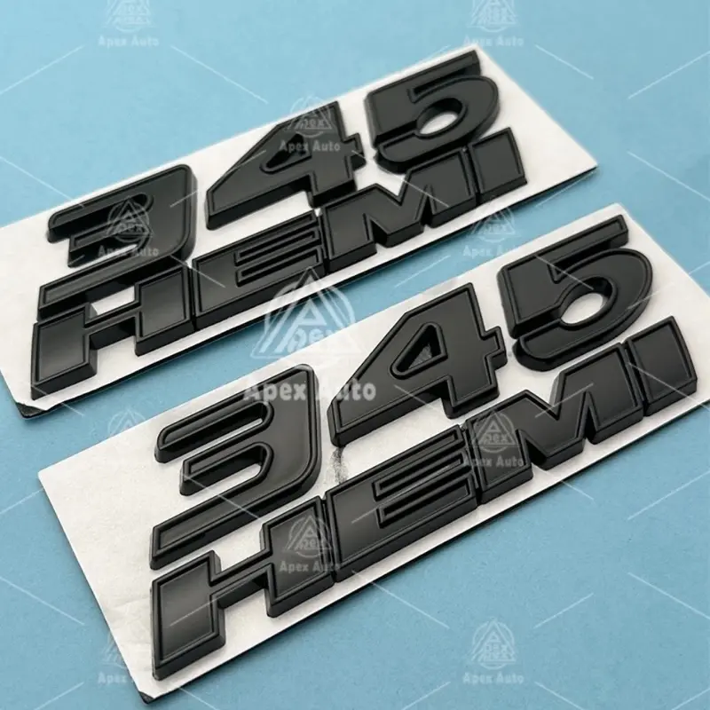 2x Zinc Alloy 345 Hemi Fender Side Emblems 3M REAR ADHESIVE Badge For HEMI SRT Hellcat Matte Black