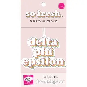 Delta Phi Epsilon - Retro Air Freshener - Bubblegum Scented