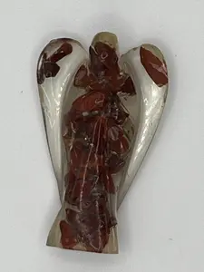 Handmade Red Jasper Orgone Angel | Strength & Grounding Root Chakra Crystal Decor