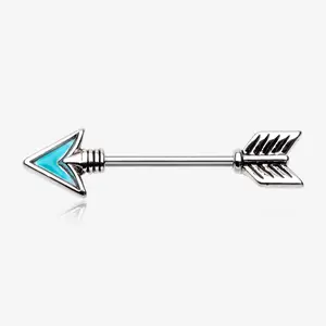 A Pair of Vintage Arrow Turquoise Nipple Barbell
