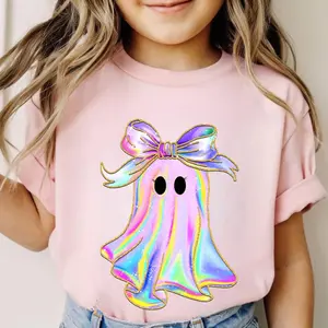 Halloween Girls Ghost T-Shirt, Cute Halloween Shirt, Boo Girls Shirt Halloweenn Shirts, Girls Halloween Little Girl Shirts