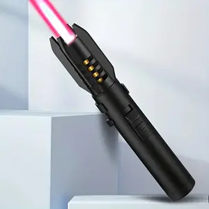(Made without butane) Multi-functional portable outdoor lighter with adjustable flame, light saber with windproof function, and fuel replenishment function. Long-shaped igniter, suitable for candles, barbecues, kitchen stoves, and outdoor cooking. outdoor
