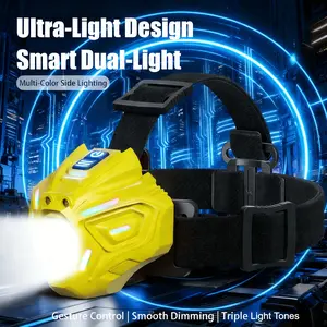 LED Headlamp Outdoor Strong Light Long Battery Life Lithium Battery Fishing Lamp Headband Flashlight, USB Charging Cable Included