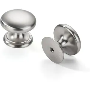 4 Pack 1-1/2 inch Bifold Closet Door Matte Nickel Knobs Brushed Satin Nickel Cabinet Knobs Made of Zinc Alloy Suitable for Kitchen Cabinets/Bathroom Cabinets/Bedroom Furniture