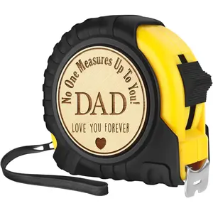 Father's Day Gift for Dad, Christmas & Halloween Gifts, Woodworking Tools, Carpenter Gift, Engraving Ruler 24.6 Feet Long, Engraved Tape Measure, No One Measures Up To You