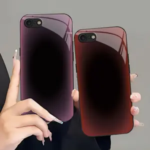 Luxury Aura Gradient Mirror Case Clean Aesthetic Glossy Phone Cover for iPhone SE (2–975)