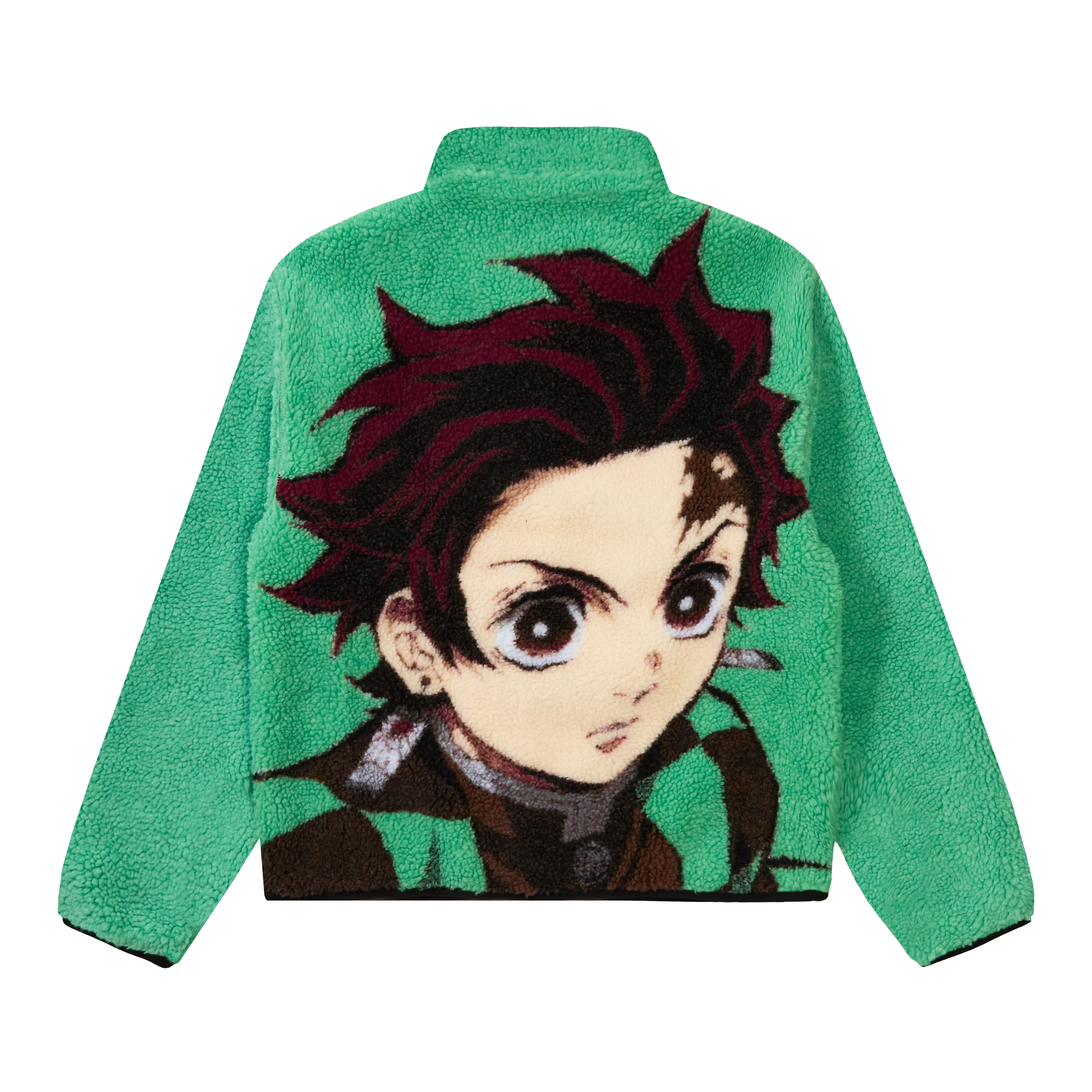 Women's Sherpa Fleece Jacket, Demon Slayer Tanjiro Kamado Hooded Polyester Outerwear, Officially Licensed, Coats, Shell, Jackets, Officially Licensed Collaboration, Tops