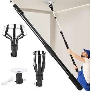 26ft Bulb Changer for High Ceilings, 5-20ft Extension Pole, High Ceiling Bulb Changer Pole with Basket and Suction Cup, Suitable for High Ceilings and Recessed Light Fixtures