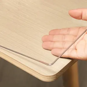 Full transparent thickened PVC tablecloth 1.5mm visible edge section | Full coverage anti-warping edge design | Waterproof laboratory-level test data table clothes Fold Tabletop