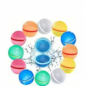 3pcs Reusable Water Balloons, Soft Silicone Adult Water Balls, Quick Seal, Bright Rainbow Colors, Pool Beach Backyard Fun, Summer Party Essentials