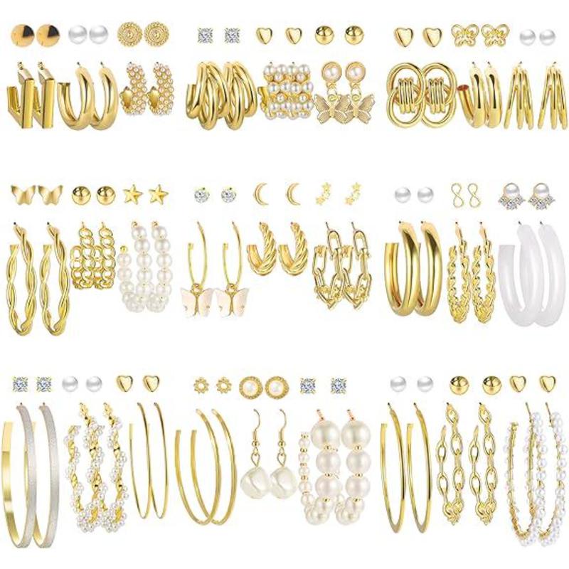 34/36/54/58/61 Pairs of Ladies' multi style earring set, Suitable for ...