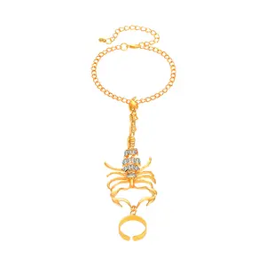 Vintage Scorpion Armor Finger Bracelet for Women | Adjustable Ring Bracelet Hand Chain | Gothic Statement Jewelry