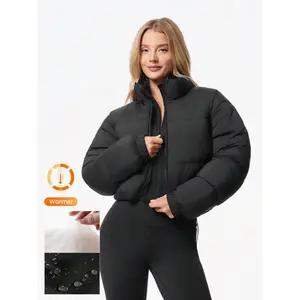 GLOWMODE Glacier Glow Soft Lightweight Warm Chill Water-Repellent Adjustable Drawstring Cropped Puffer Jacket Autumn Winter Outdoor Daily Casual