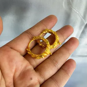 Gold Tone Traditional Kaadey Madwadi for Women Classic Earrings with Intricate Design