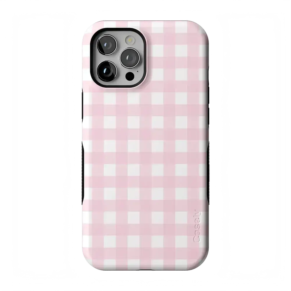 Casely iPhone 13 Pro Case | Sunday Best | Pink Plaid | Bold Protective Design | Compatible with MagSafe