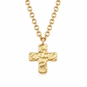 Fashion Cross Pendant Necklace for Women, Dainty Cross Necklace, Vintage Chain Jewelry, Trendy All-Match Fashionable Accessories, Minimalist Faith Jewelry for Daily Decor, Birthday Gift for Her, TikTok Viral Necklace