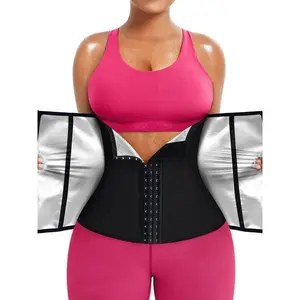 Women's Highwaist Tummy Control Shapewear Waist Trainer - Zipper & Hooks Belly Belt, Belt Waist Cincher with Sauna Effect for Workout Trimming, Mid Waist