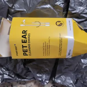 Pawfirst Potaroma Pet Ear Cleaning Cotton Swabs – Earwax & Odor Remover for Cats & Dogs, Individually Wrapped, Break-to-Release Liquid, Dry/Wet Dual-Use, 100 Pack with Aloe, Witch Hazel & Chamomile Formula