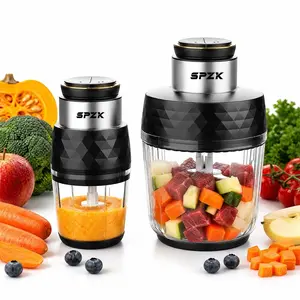 SPZK Two-Bowl Kitchen Machine 300W, 2-in-1 Blender & Chopper, 0.6L & 2.5L, Versatile Multi-Function Food Chopper, Powerful Smoothie Maker, Practical Food Processor, High-Performance Kitchen Cutting Machine