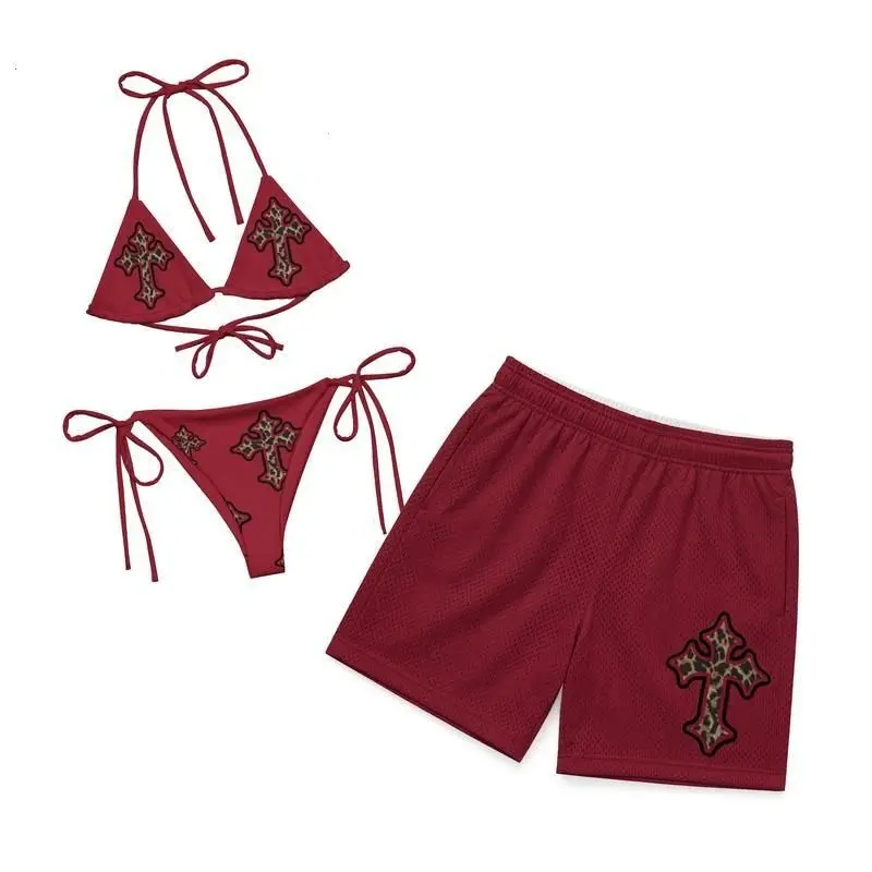 Couple Matching Plaid Swimwear – Women Tie Side Bikini Set & Men Swim Shorts, Coquette Beach Outfit Summer