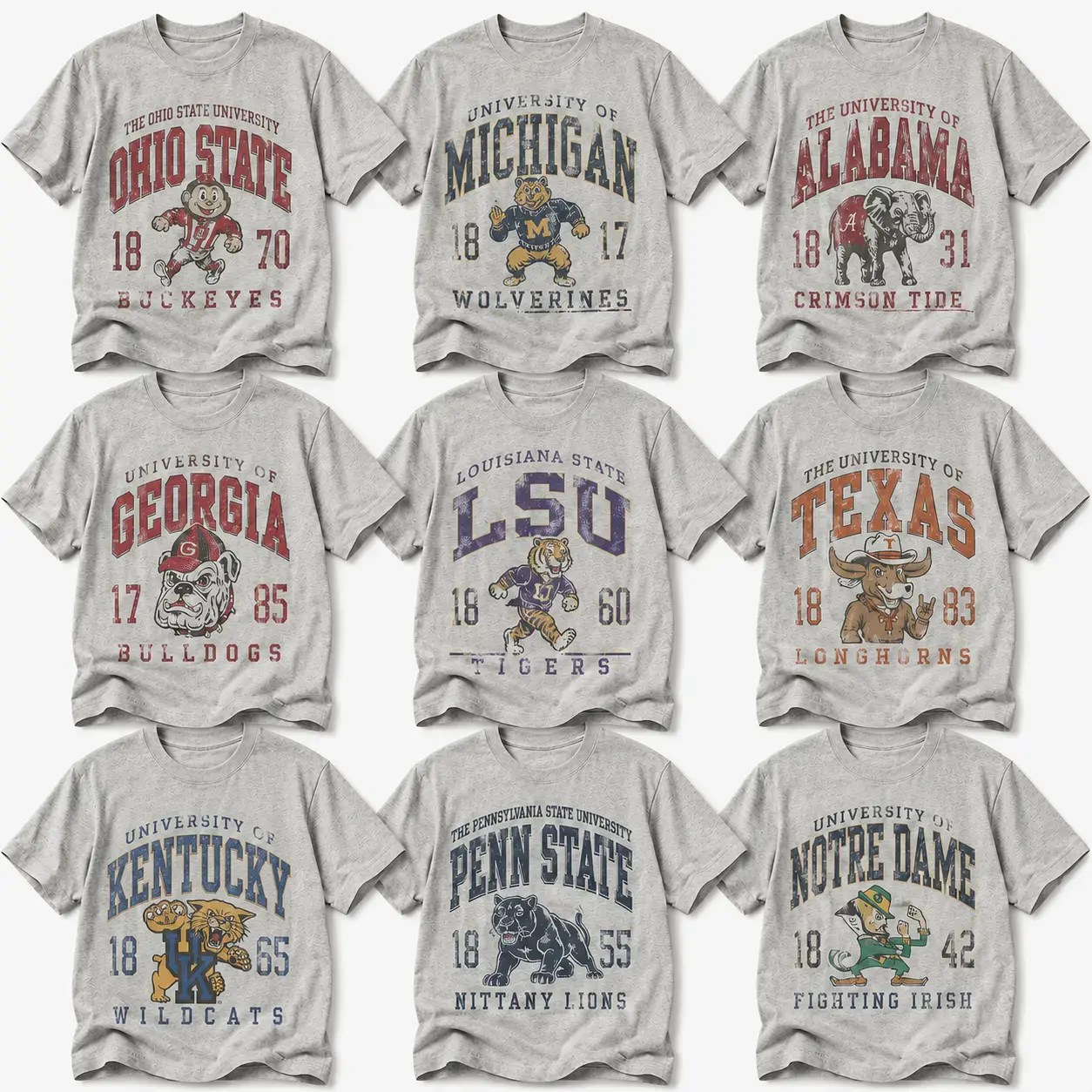 Vintage All Team Football Mascot T-Shirt, Retro College Team Graphic Tee, Distressed Game Day Fan Apparel Gift for Men Women