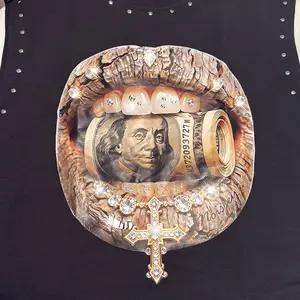 Men's Casual Vest, Luxury Trendy Design with Wealth Elements and Rhinestone Details, Comfortable Fabric, Perfect for Music Festivals and Streetwear