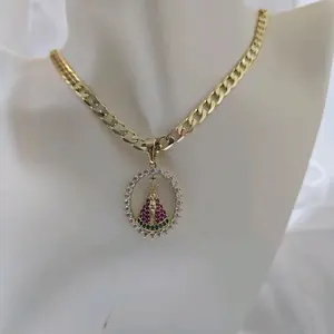 Cadena Con pendiente de virgen unisex gold plated