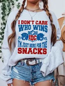 I Don't Care Who Wins I'm Just Here For The Snacks ~ Unisex Crewneck Sweatshirts Printed in the USA