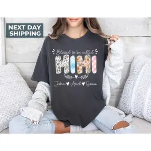 Comfort Colors® Blessed To Be Called Nana Shirt, Custom Mimi Shirt, Personalized Grandma Shirt, Mothers Day Tee, Mama Shirt, Custom Names