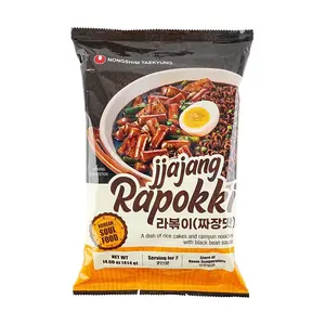 NONGSHIM Jjajang Black Bean Sauce Rapokki (Rice cake with Ramen),14.6 oz