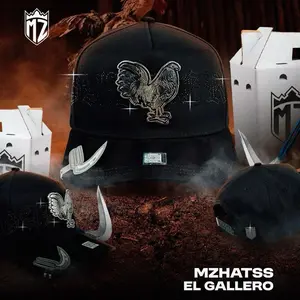 EL GALLERO CRISTALES NEGRA SNAPBACK BLACK HAT