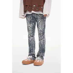 Operator Spider Light Blue Stacked Flare Jean