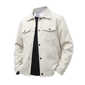 Men's Fashion Corduroy Jacket Classic Solid Color and Button Style Medium Size Elevate Your Look Menswear Stylish